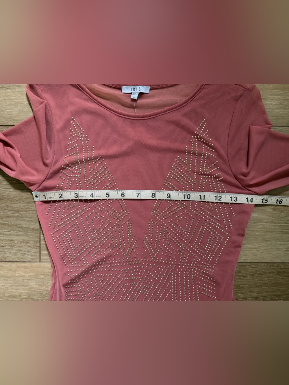 IRIS Basic Studded Geometric Mesh Bodysuit EUC - Picture 3 of 7